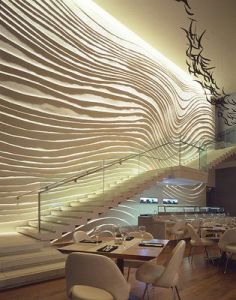 The Blue Fin Restaurant W Times Square Wall Surface Interiors Interior design Yabu Pushellberg