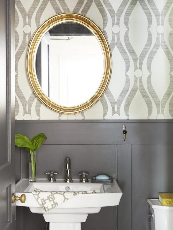 Grasscloth Bathroom Wallpaper Cami Weinstein Designs LLC