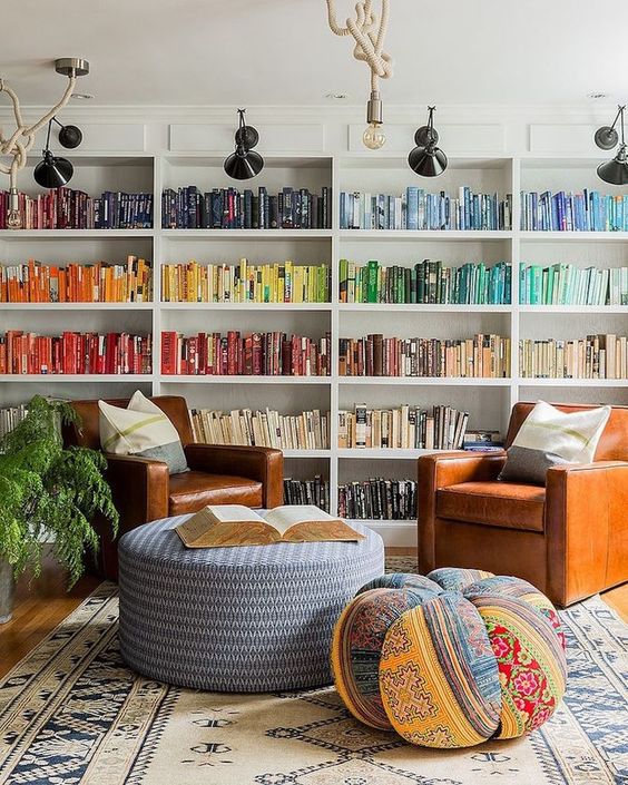 Colorful Home Library Cami Weinstein