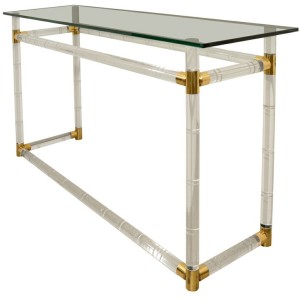 Original Lucite and Glass Console Table by Charles Hollis Jones